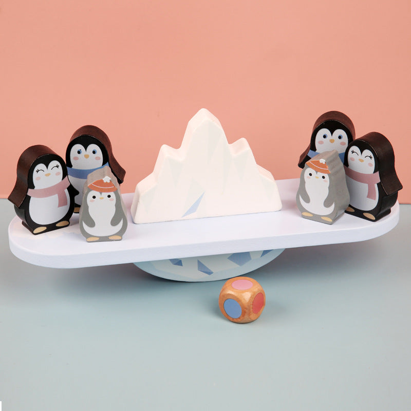 Wooden Penguin Balance Building Blocks Educational Toy 2