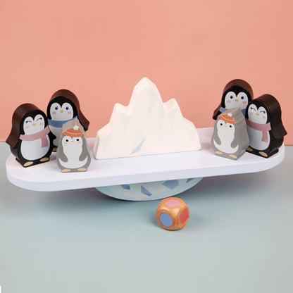 Wooden Penguin Balance Building Blocks Educational Toy 2