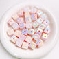 10pcs 14.5mm Light In The Dark Acrylic Cheese Cube Beads 6