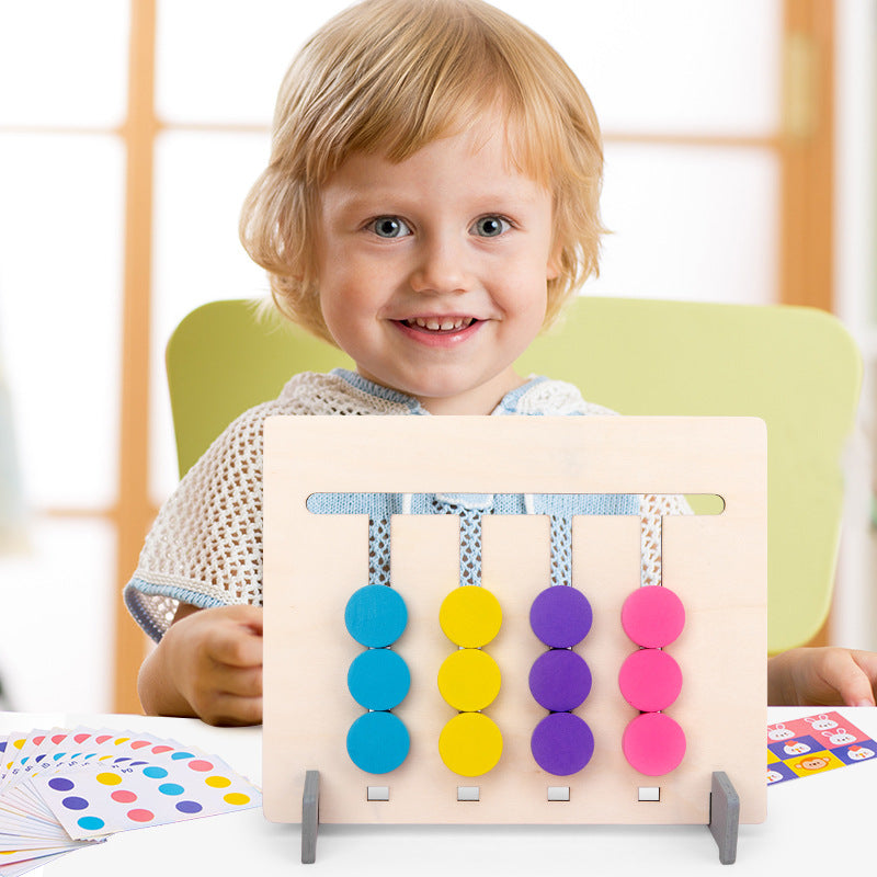 Wooden Four Colors Animal Chess Montessori Toys Sorting Toy 5