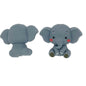 Silicone 3D Focal Beads Grey Elephant Sitting Pose