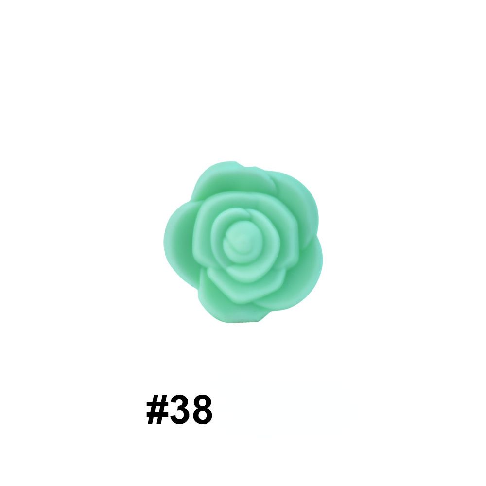 50pcs Silicone Focal Beads Rose Flower Double-Sided Design 21