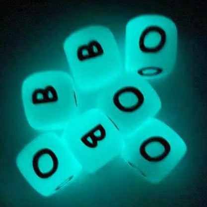 20pcs 12mm Glow in Dark Silicone Letter Beads Alphabet A-Z