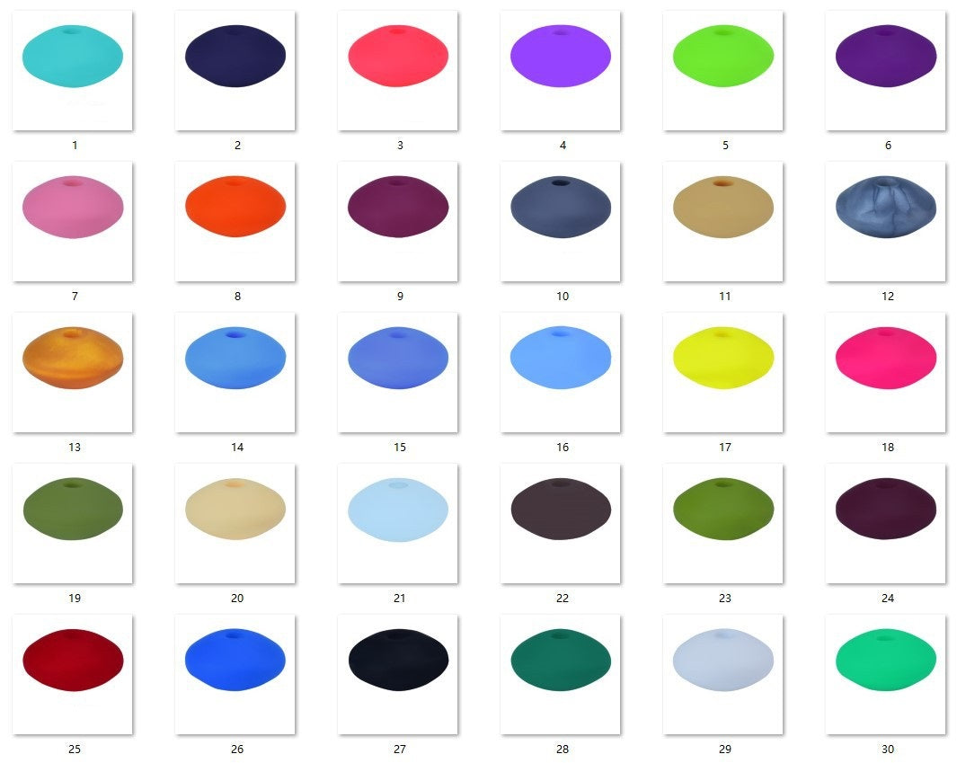 50pcs 12mm Silicone Flat Spacer Beads Solid Color Matte Finish 3