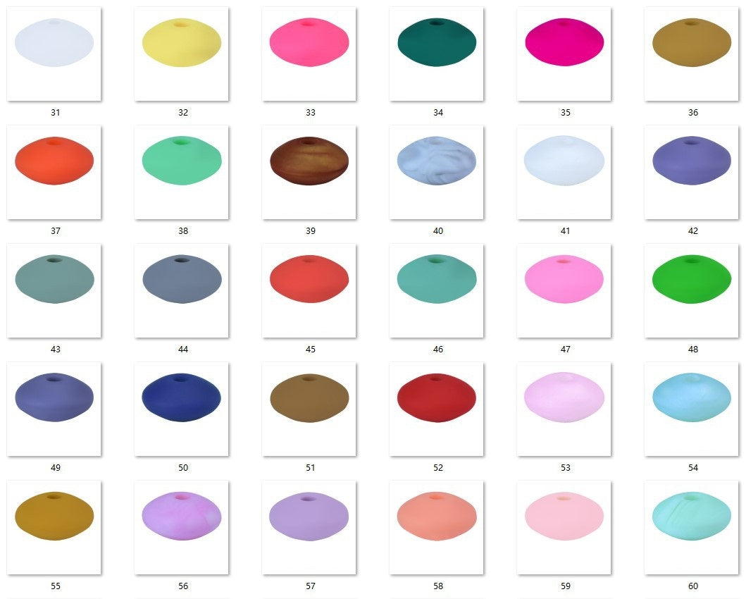 50pcs 12mm Silicone Flat Spacer Beads Solid Color Matte Finish 4