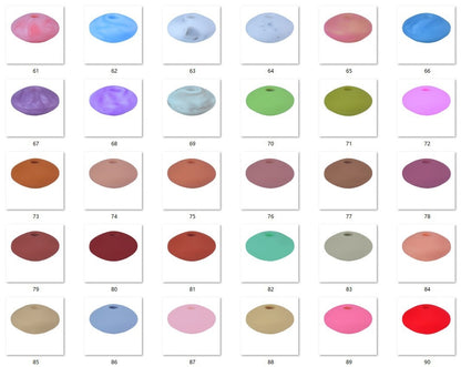 50pcs 12mm Silicone Flat Spacer Beads Solid Color Matte Finish 5
