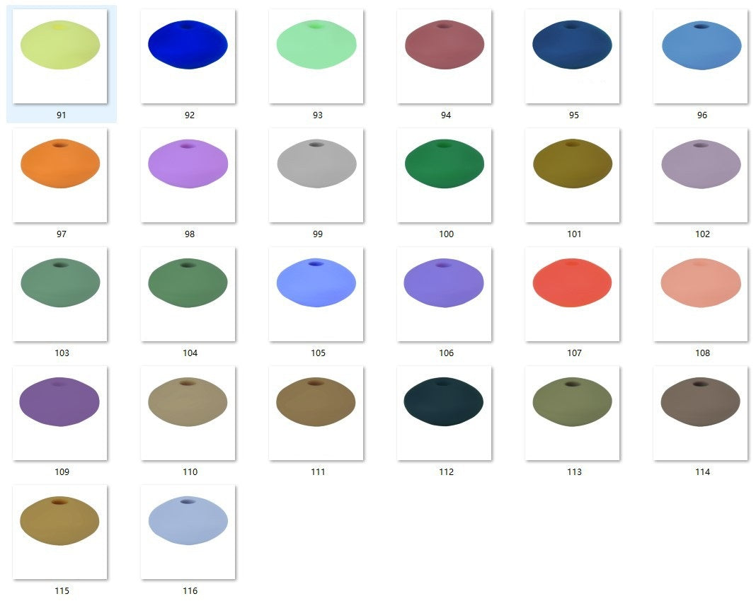 50pcs 12mm Silicone Flat Spacer Beads Solid Color Matte Finish 6