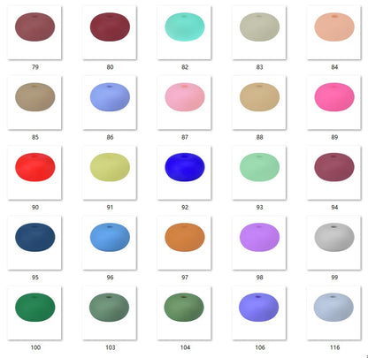 50pcs 14mm Flat Abacus Silicone Beads Solid Color Matte Finish 7