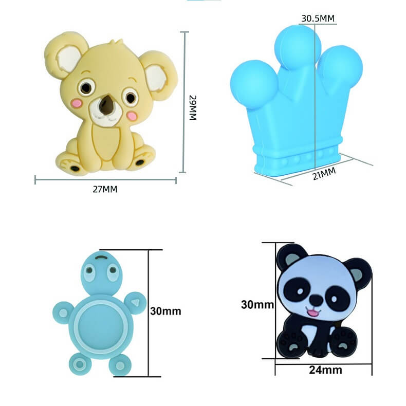 20pcs Silicone Focal Beads Animal Theme Various Designs 2