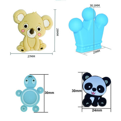 20pcs Silicone Focal Beads Animal Theme Various Designs 2