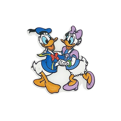 20pcs Silicone Focal Beads White Duck Couple Holding Hands Pose