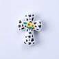 20pcs Sunflower Cross Silicone Focal Beads White