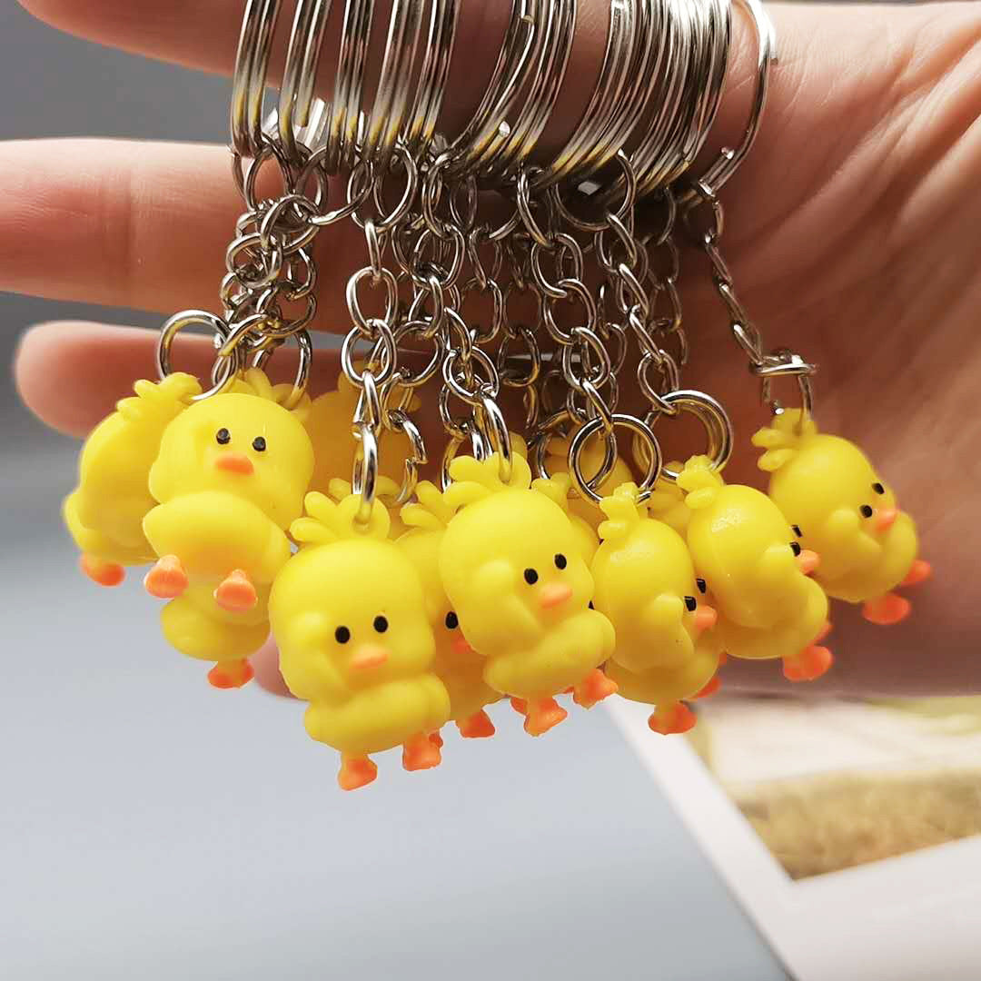 Little Yellow Duck PVC Keychain Cute Cartoon Charm