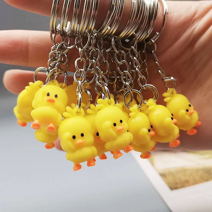 Little Yellow Duck PVC Keychain Cute Cartoon Charm