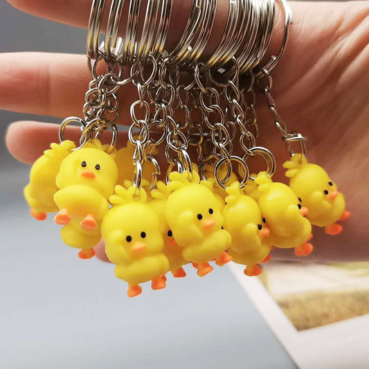 Little Yellow Duck PVC Keychain Cute Cartoon Charm