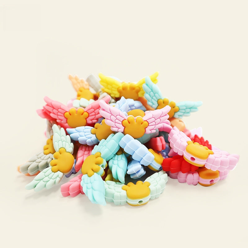 Silicone Focal Beads Multi Colored Round Shape 4
