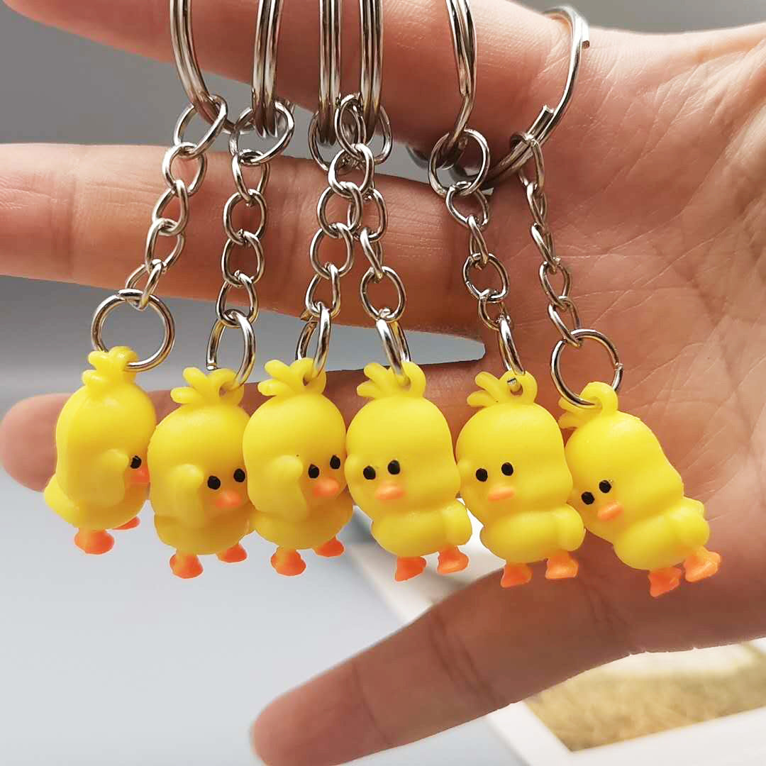 Little Yellow Duck PVC Keychain Cute Cartoon Charm 2
