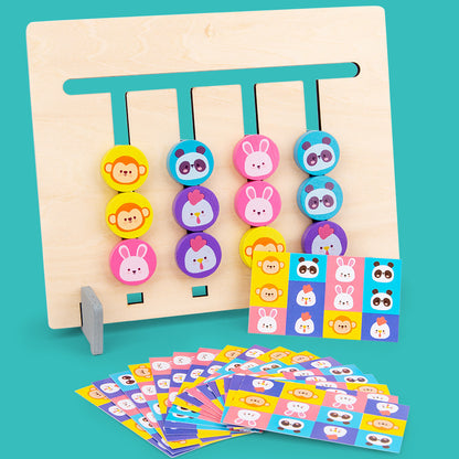 Wooden Four Colors Animal Chess Montessori Toys Sorting Toy 4