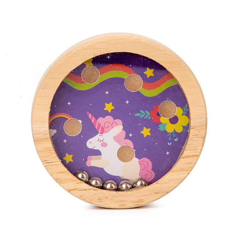 Wooden Handheld Balance Puzzle Toy Rolling Ball Brain Teaser 4