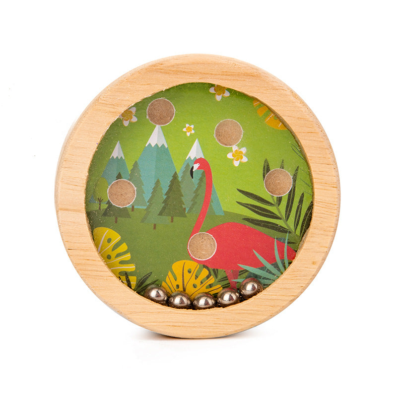 Wooden Handheld Balance Puzzle Toy Rolling Ball Brain Teaser 5