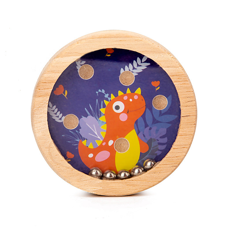 Wooden Handheld Balance Puzzle Toy Rolling Ball Brain Teaser 9
