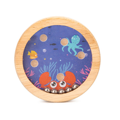 Wooden Handheld Balance Puzzle Toy Rolling Ball Brain Teaser 8