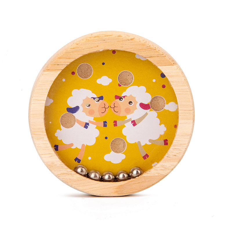 Wooden Handheld Balance Puzzle Toy Rolling Ball Brain Teaser 6