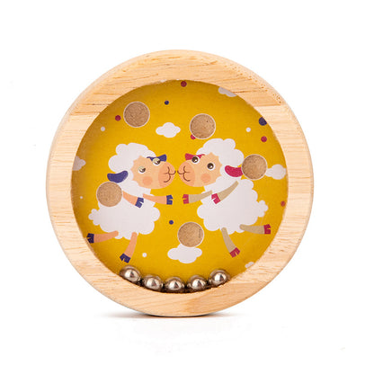 Wooden Handheld Balance Puzzle Toy Rolling Ball Brain Teaser 6