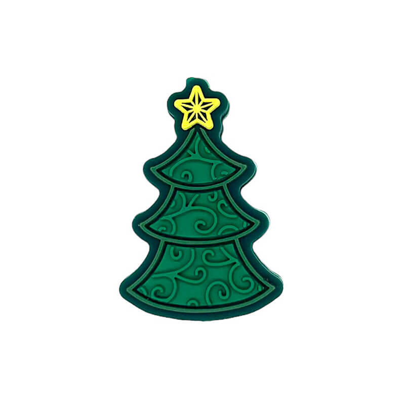 Silicone Focal Beads Christmas Tree Swirling Pattern 3