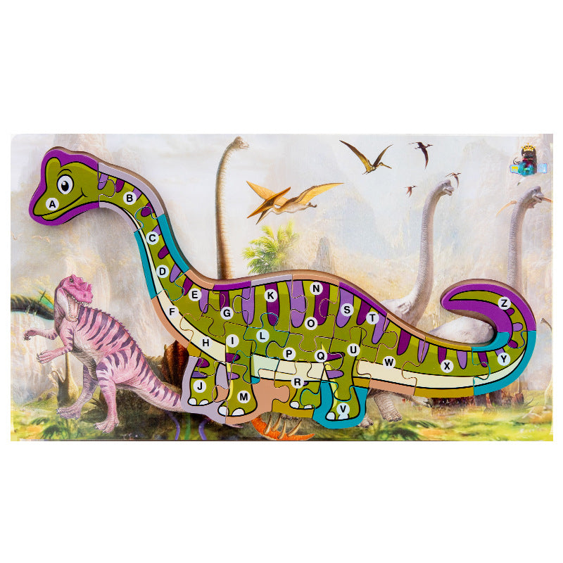 Wooden Dinosaur 3D Puzzle Educational Toy for Kids