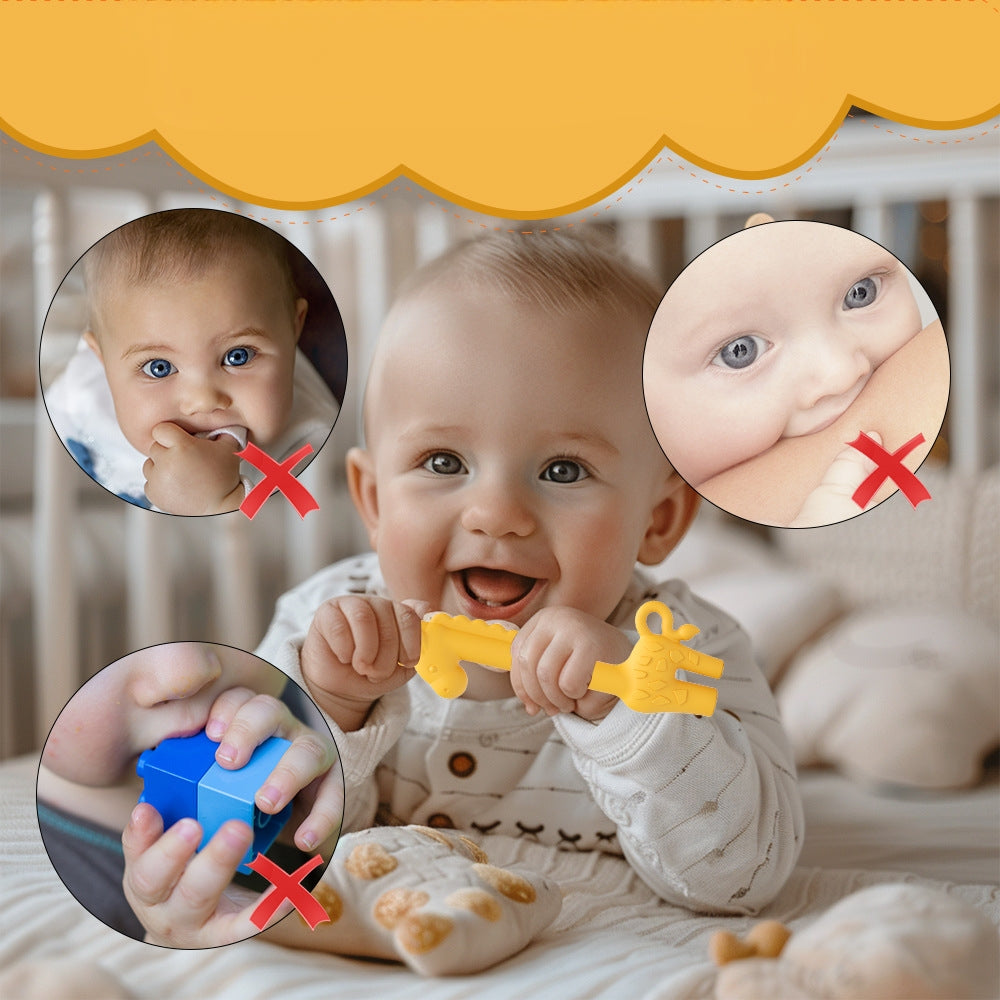 Giraffe Shape Silicone Teething Toys for Baby 2 Pieces 3