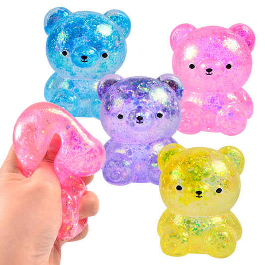 TPR Bear Shape Sensory Stress Ball Squeeze Toy Random Color