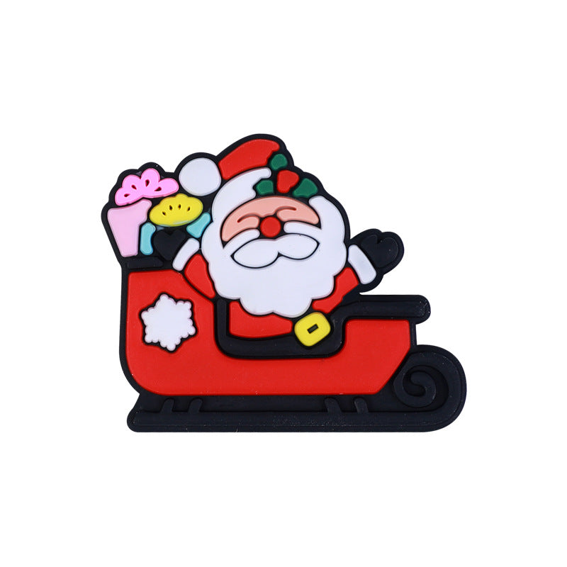 20pcs Silicone Focal Beads Christmas Santa Sleigh Wreath Tree Gnome 6