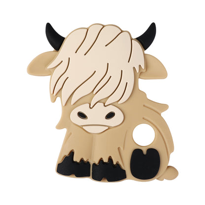 Silicone Highland Cow Teething Toy for Baby