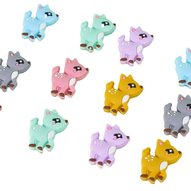 10pcs Silicone Focal Beads Deer Cartoon Cute Side Profile