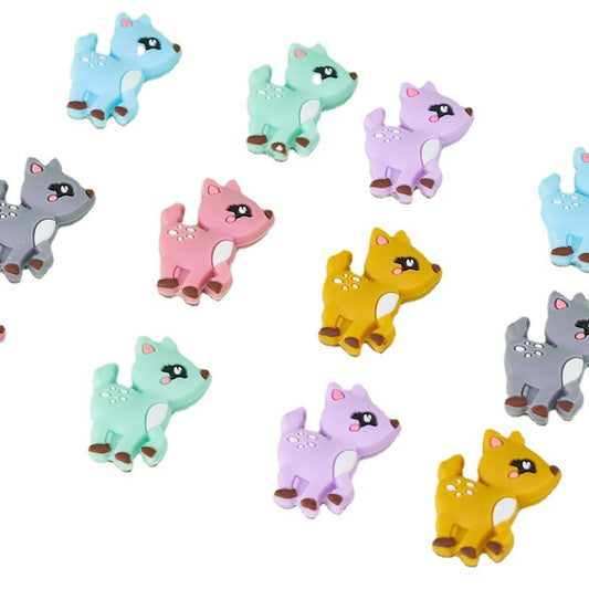 10pcs Silicone Focal Beads Deer Cartoon Cute Side Profile