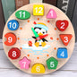 Wooden Penguin Digital Clock Early Education Building Blocks Toy 6