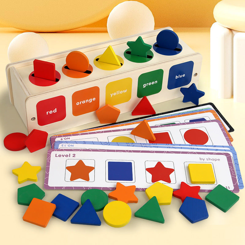 Wooden Montessori Toys Color and Shape Sorting Box 3