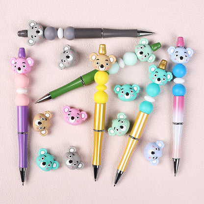 20Pcs Silicone 3D Focal Beads Koala Head Multi Color Design 5