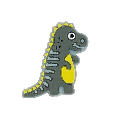 20pcs Silicone Focal Beads Dinosaur Multicolor Side Profile 5