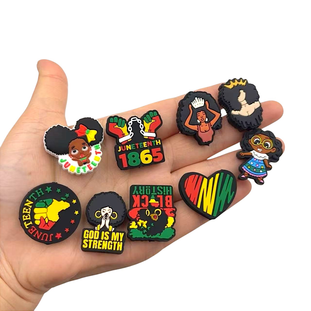 20Pcs Silicone Focal Beads Black Series Mixed Design 2