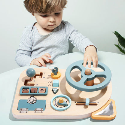 Wooden Steering Wheel Montessori Toys Educational Toy 4