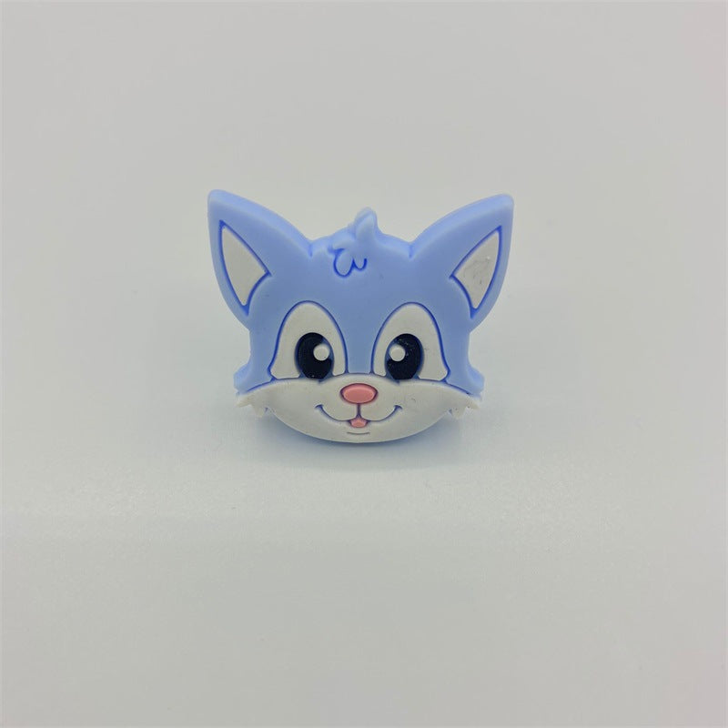 20pcs Silicone Focal Beads Cartoon Fox Face Variety Colors 7