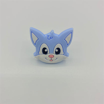 20pcs Silicone Focal Beads Cartoon Fox Face Variety Colors 7