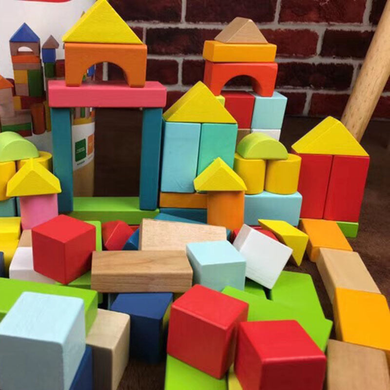 Wooden Building Blocks Large Particle Educational Toy 4