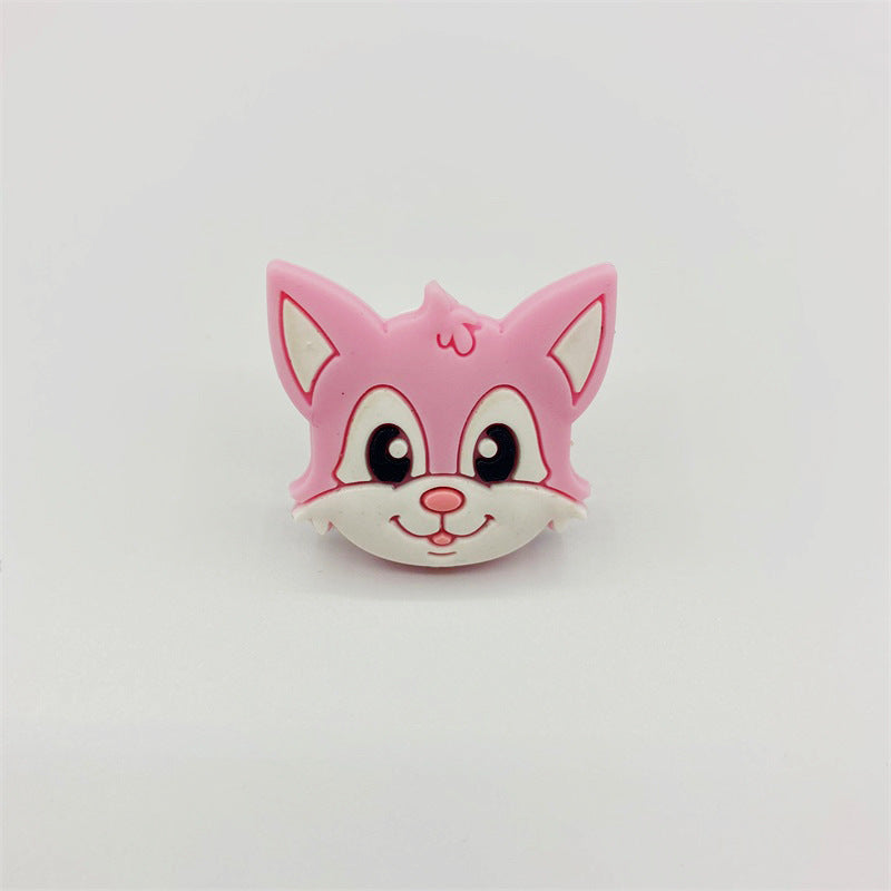 20pcs Silicone Focal Beads Cartoon Fox Face Variety Colors 5
