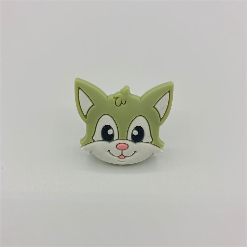 20pcs Silicone Focal Beads Cartoon Fox Face Variety Colors 6