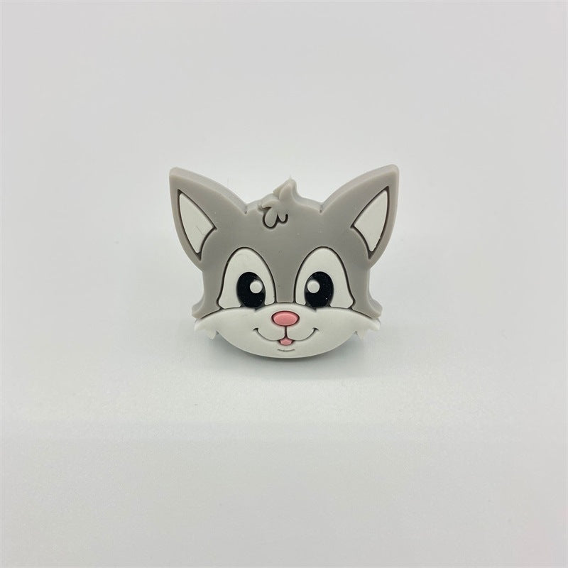 20pcs Silicone Focal Beads Cartoon Fox Face Variety Colors 9