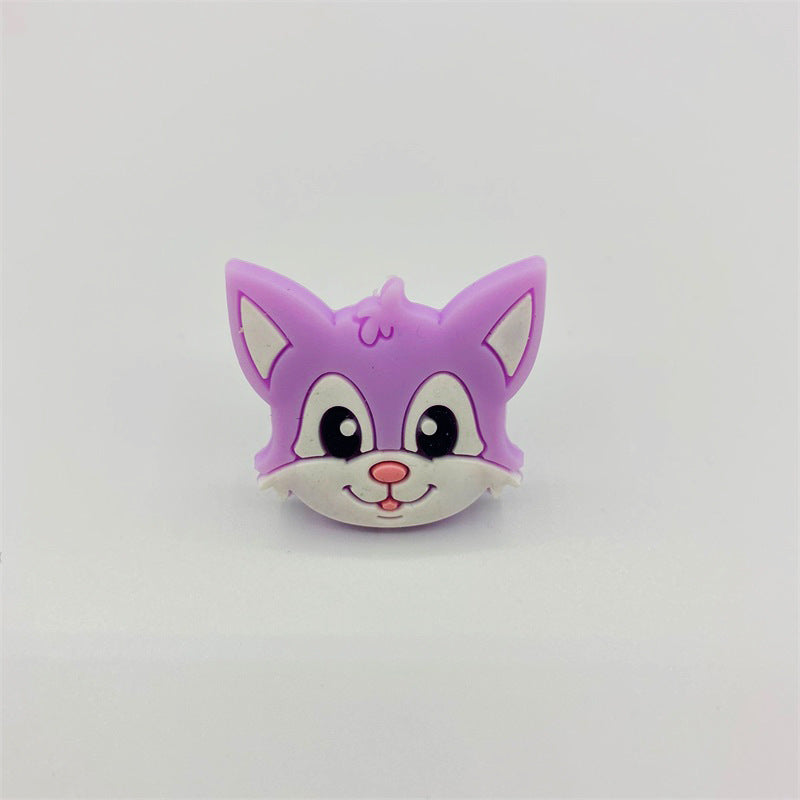20pcs Silicone Focal Beads Cartoon Fox Face Variety Colors 4