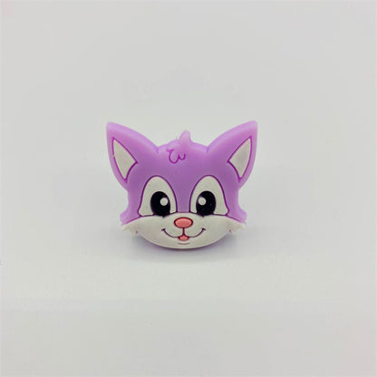20pcs Silicone Focal Beads Cartoon Fox Face Variety Colors 4